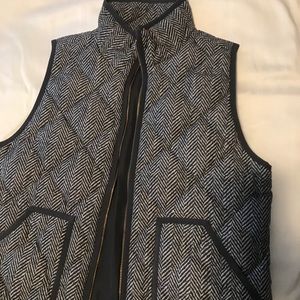 J. Crew Herringbone puffer vest